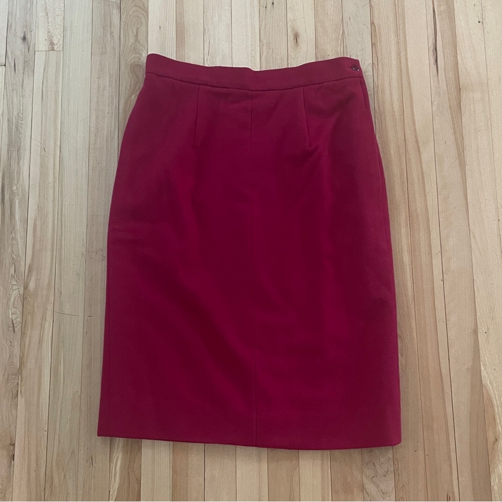 Vintage 70-80s Pierre Balmain Fushia Wool & Cashmere Skirt - Sz EU 44
